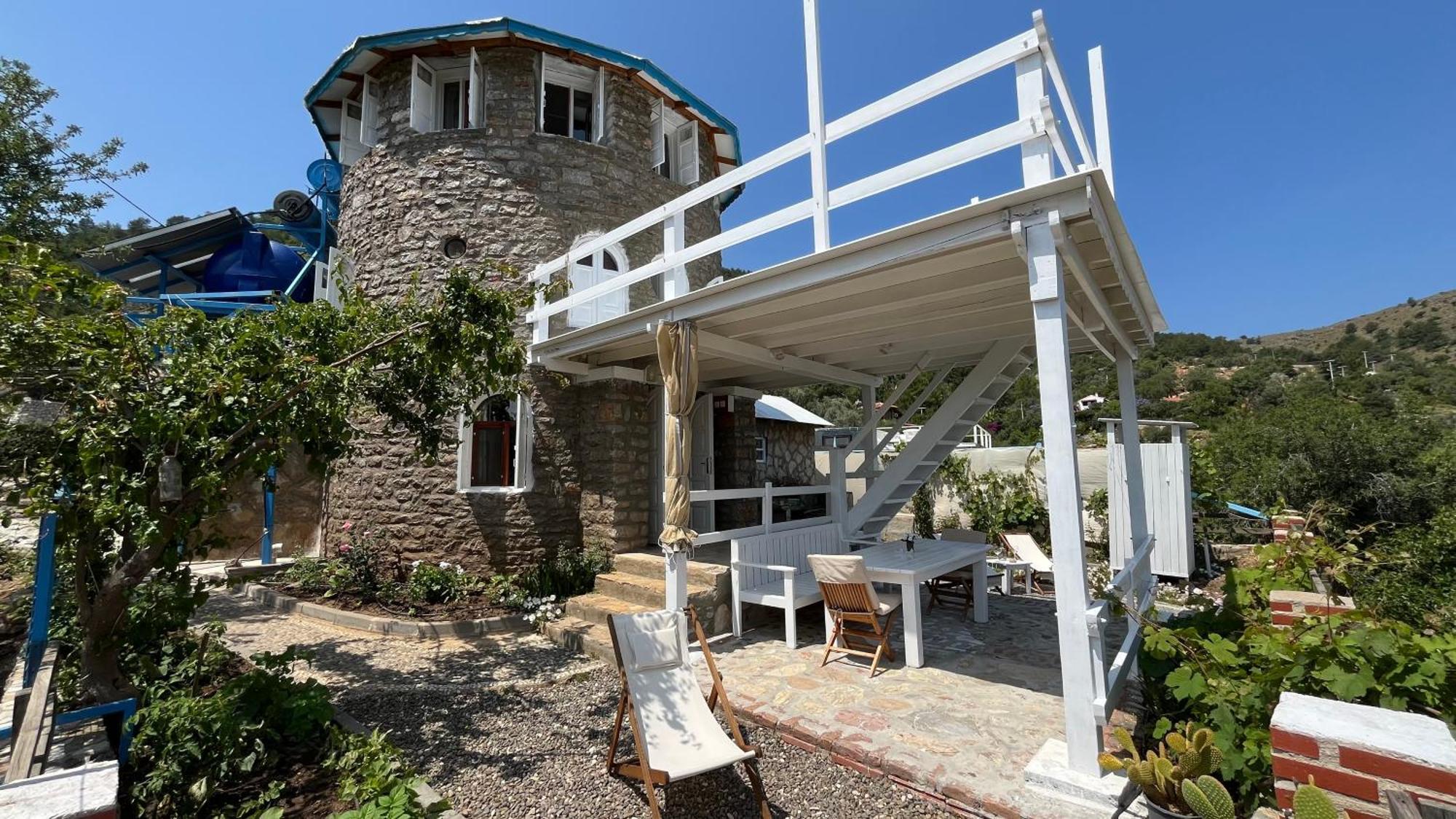 Kule Degirmen Deniz Manzarali Tas Ev Marmaris